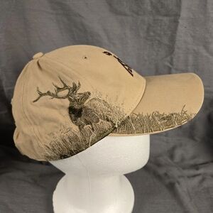 Men's Khaki Embroidery Elk hat by DriDuck adjustable at the back